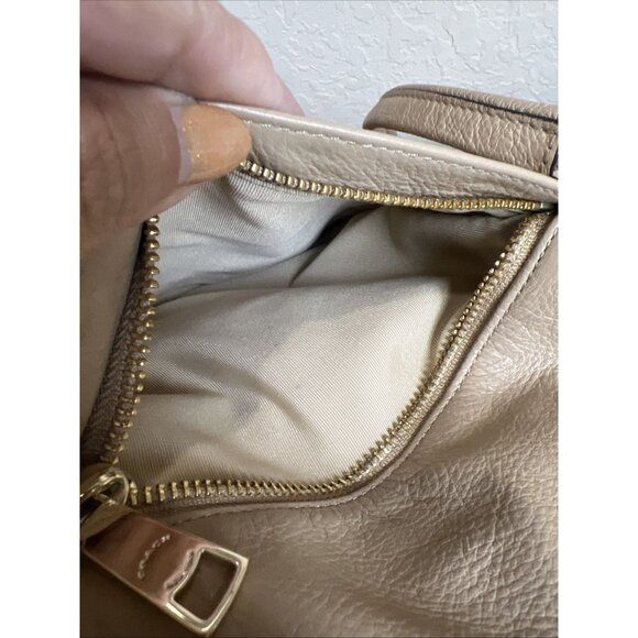 Coach Madison Isabelle Shoulder Bag Pebbled Leather Purse Cream Beige Tan - Picture 7 of 16